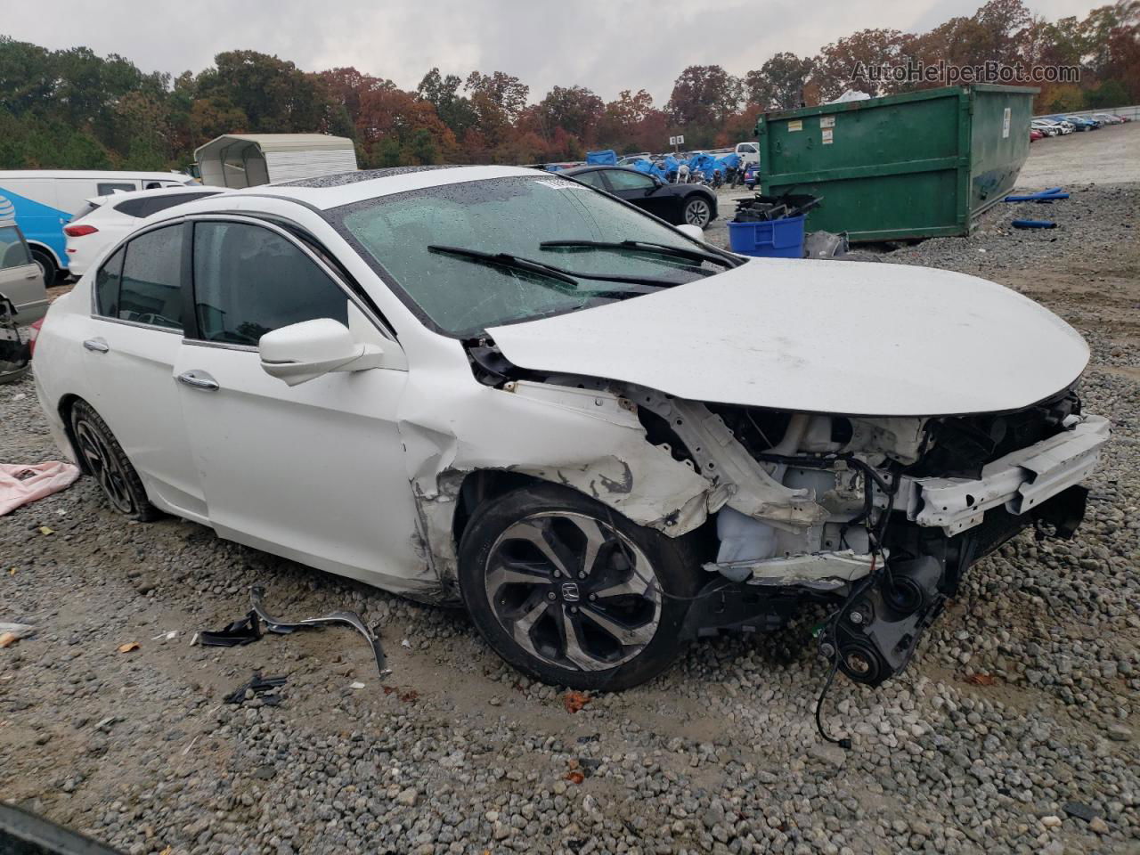 2017 Honda Accord Exl White vin: 1HGCR2F89HA098335