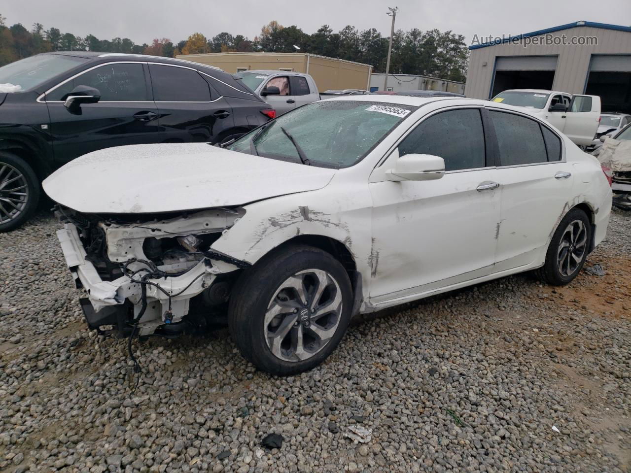 2017 Honda Accord Exl White vin: 1HGCR2F89HA098335