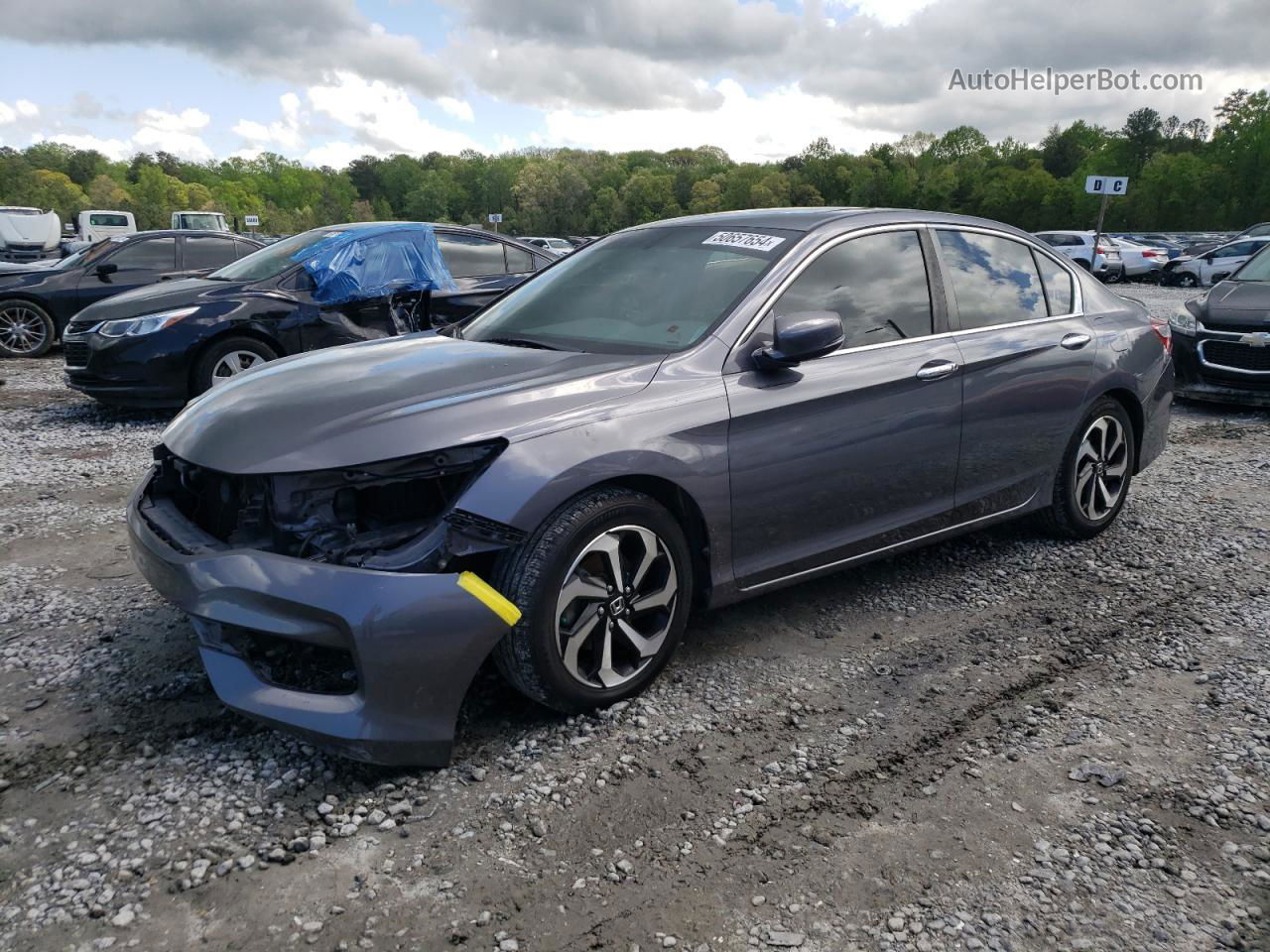 2016 Honda Accord Exl Серый vin: 1HGCR2F8XGA047411