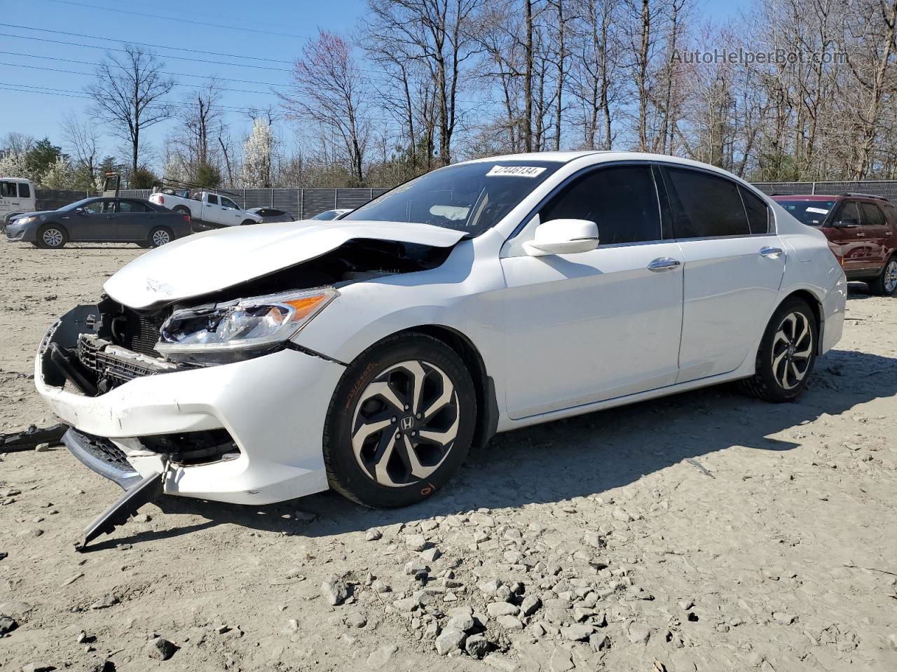 2017 Honda Accord Exl White vin: 1HGCR2F8XHA027824