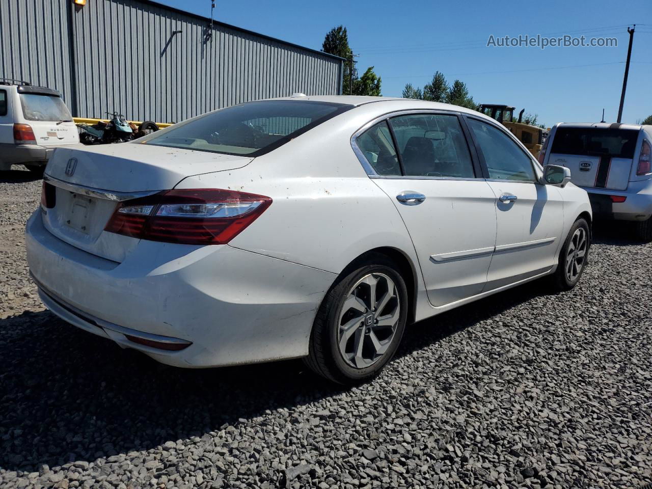 2017 Honda Accord Exl White vin: 1HGCR2F94HA091608