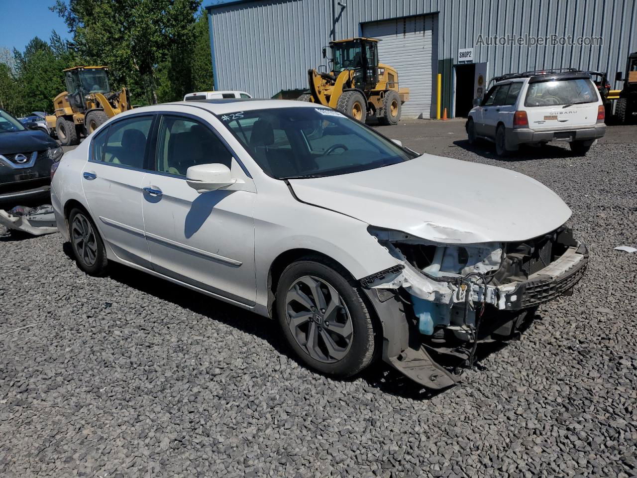 2017 Honda Accord Exl White vin: 1HGCR2F94HA091608