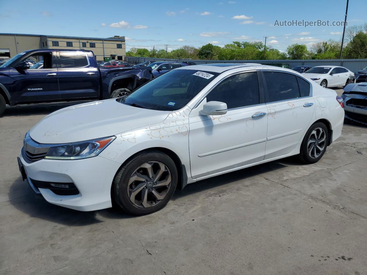 2016 Honda Accord Exl White vin: 1HGCR2F98GA143403