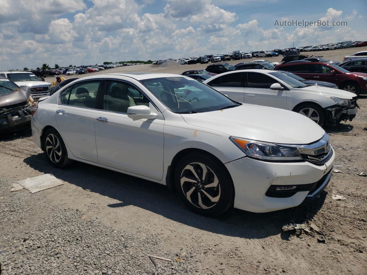 2016 Honda Accord Exl White vin: 1HGCR2F99GA026011