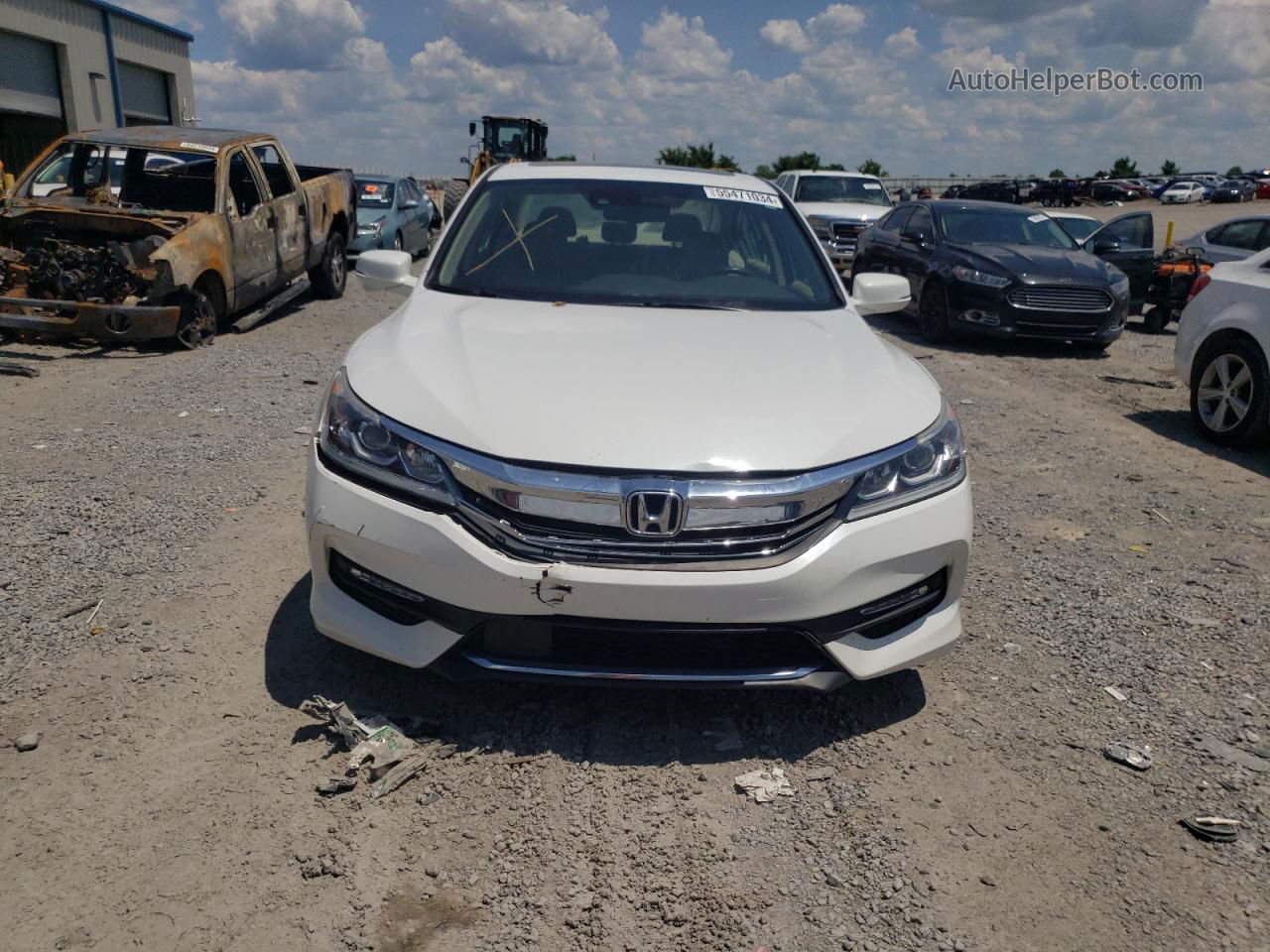 2016 Honda Accord Exl White vin: 1HGCR2F99GA026011