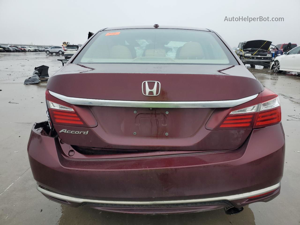 2017 Honda Accord Exl Burgundy vin: 1HGCR2F9XHA082637