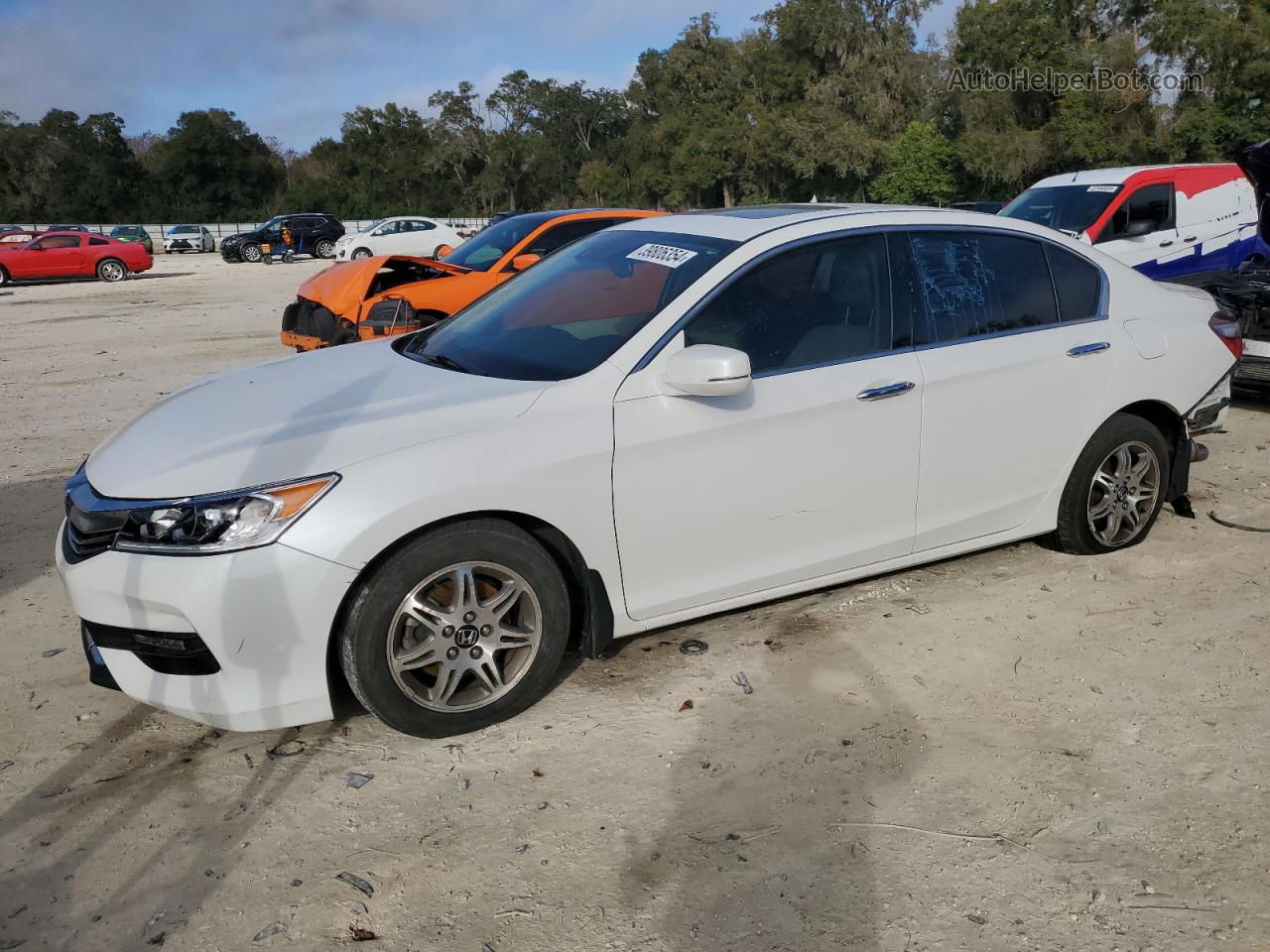 2017 Honda Accord Exl White vin: 1HGCR3F07HA032902