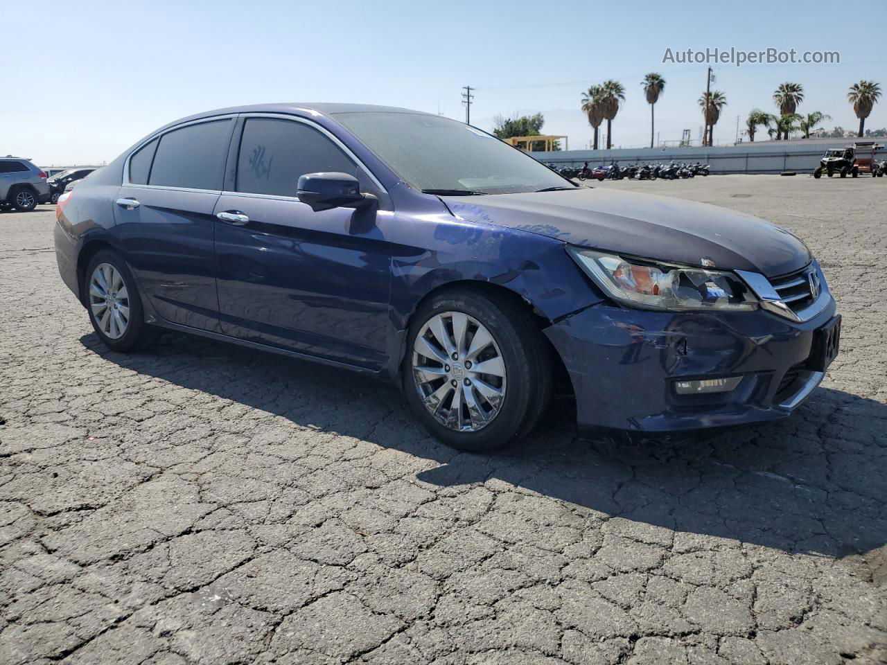 2014 Honda Accord Exl Blue vin: 1HGCR3F80EA019507