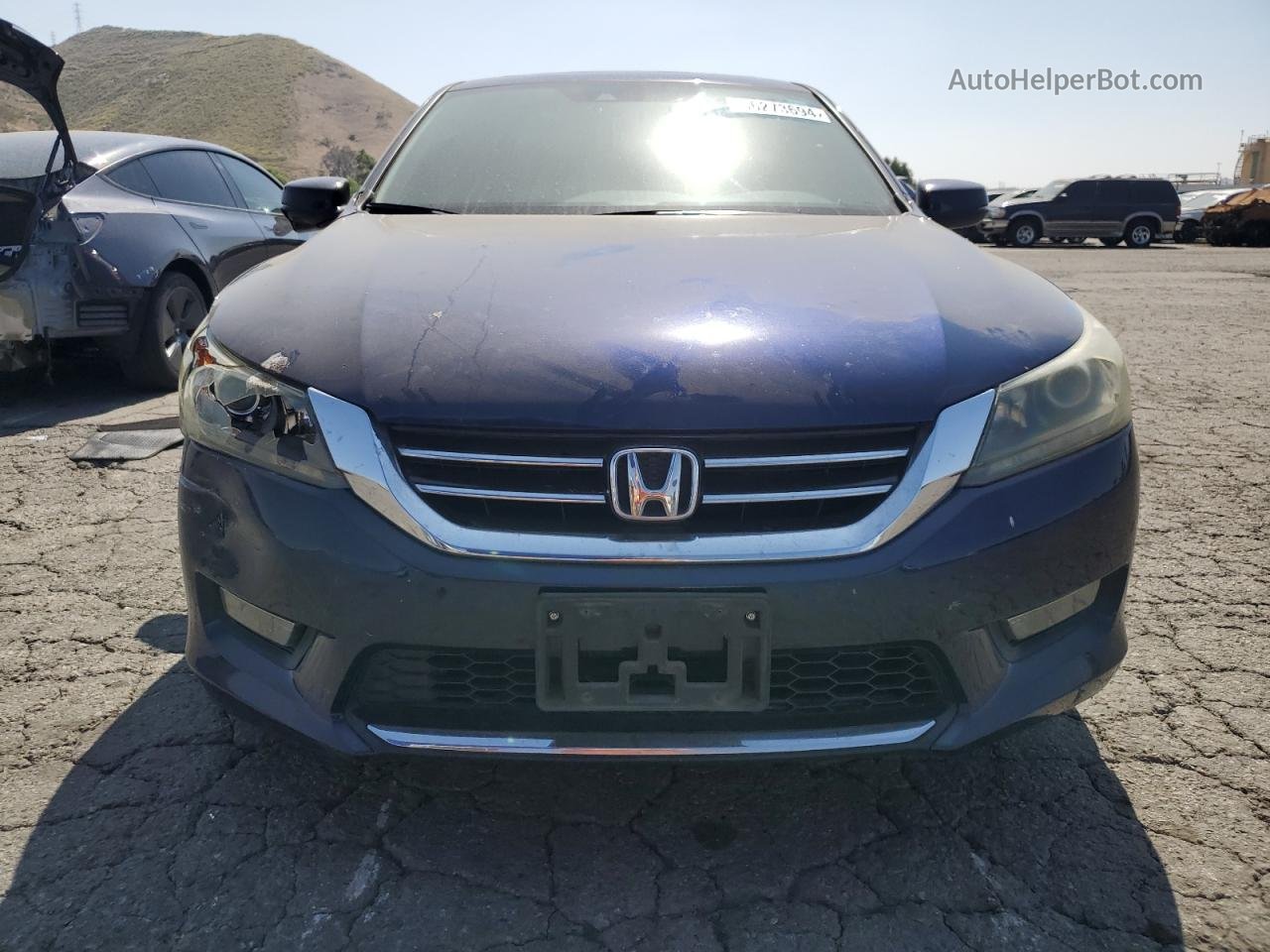 2014 Honda Accord Exl Blue vin: 1HGCR3F80EA019507