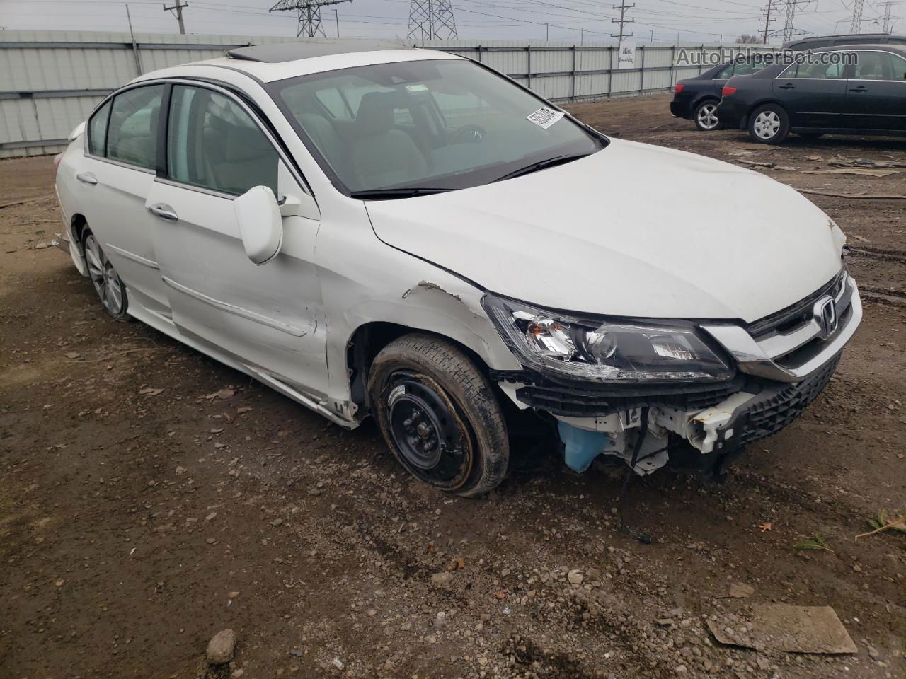 2014 Honda Accord Exl White vin: 1HGCR3F80EA038932