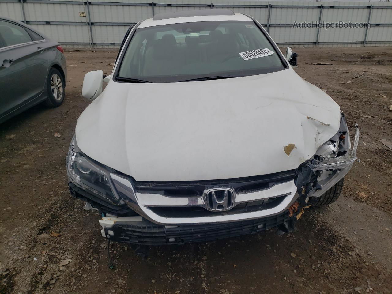 2014 Honda Accord Exl White vin: 1HGCR3F80EA038932