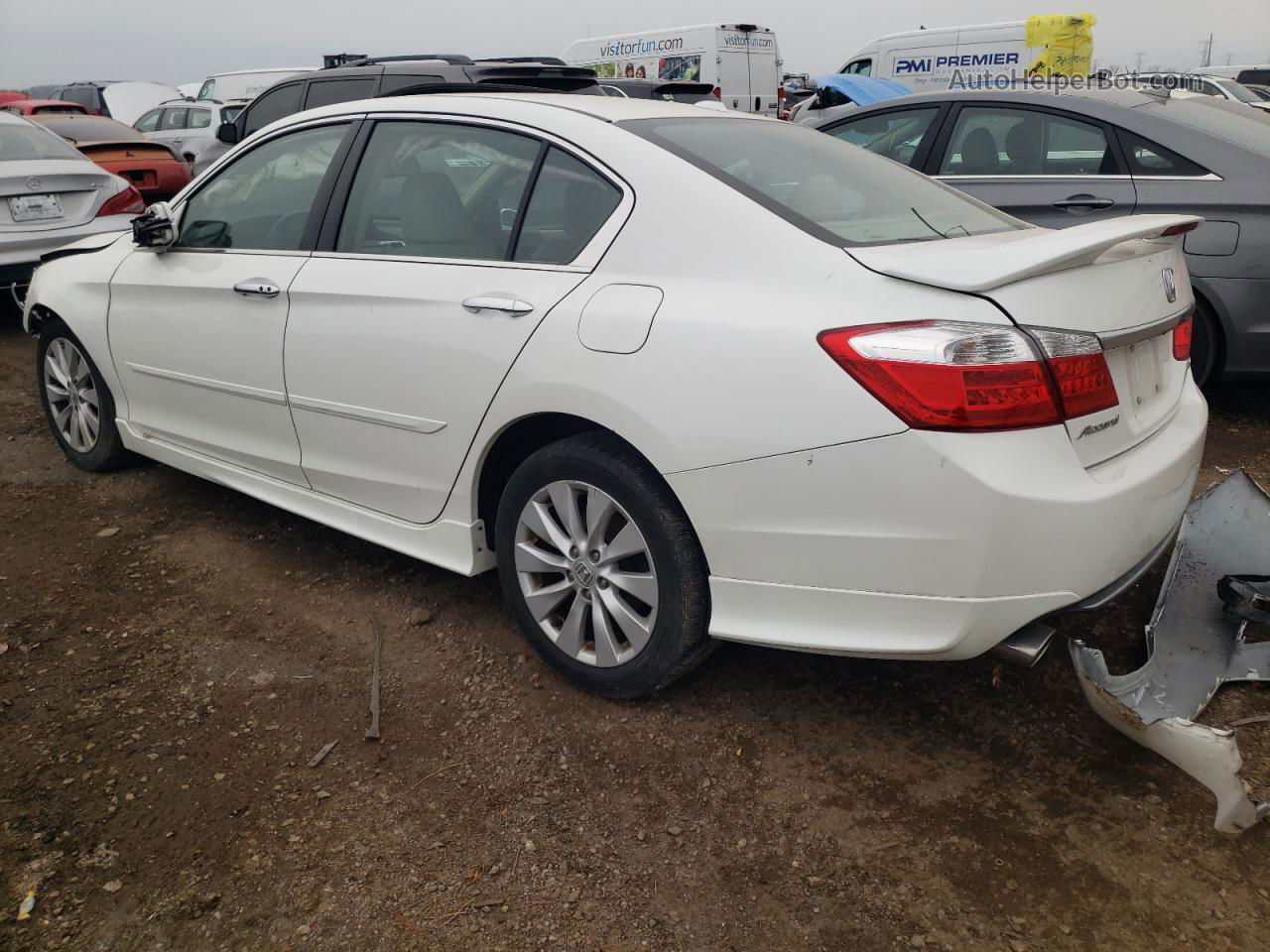 2014 Honda Accord Exl White vin: 1HGCR3F80EA038932