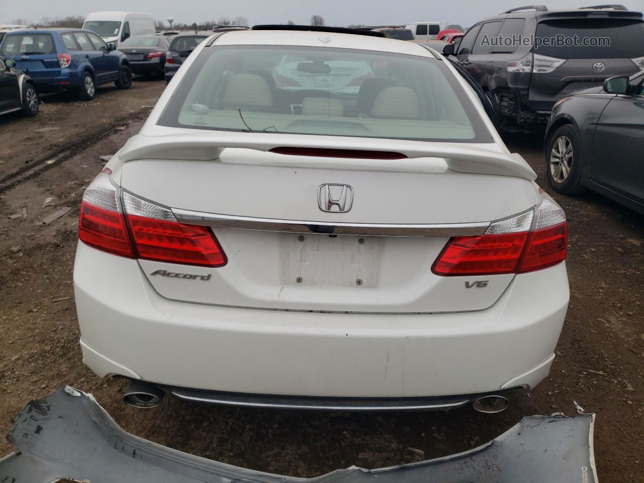 2014 Honda Accord Exl White vin: 1HGCR3F80EA038932