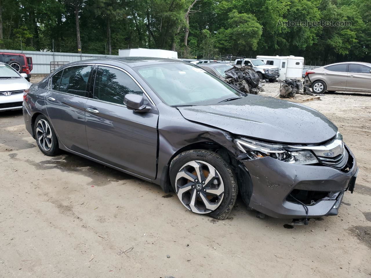 2017 Honda Accord Exl Серый vin: 1HGCR3F80HA031905