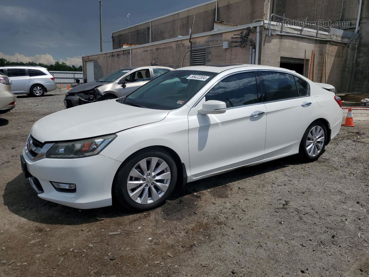 2014 Honda Accord Exl White vin: 1HGCR3F81EA036042