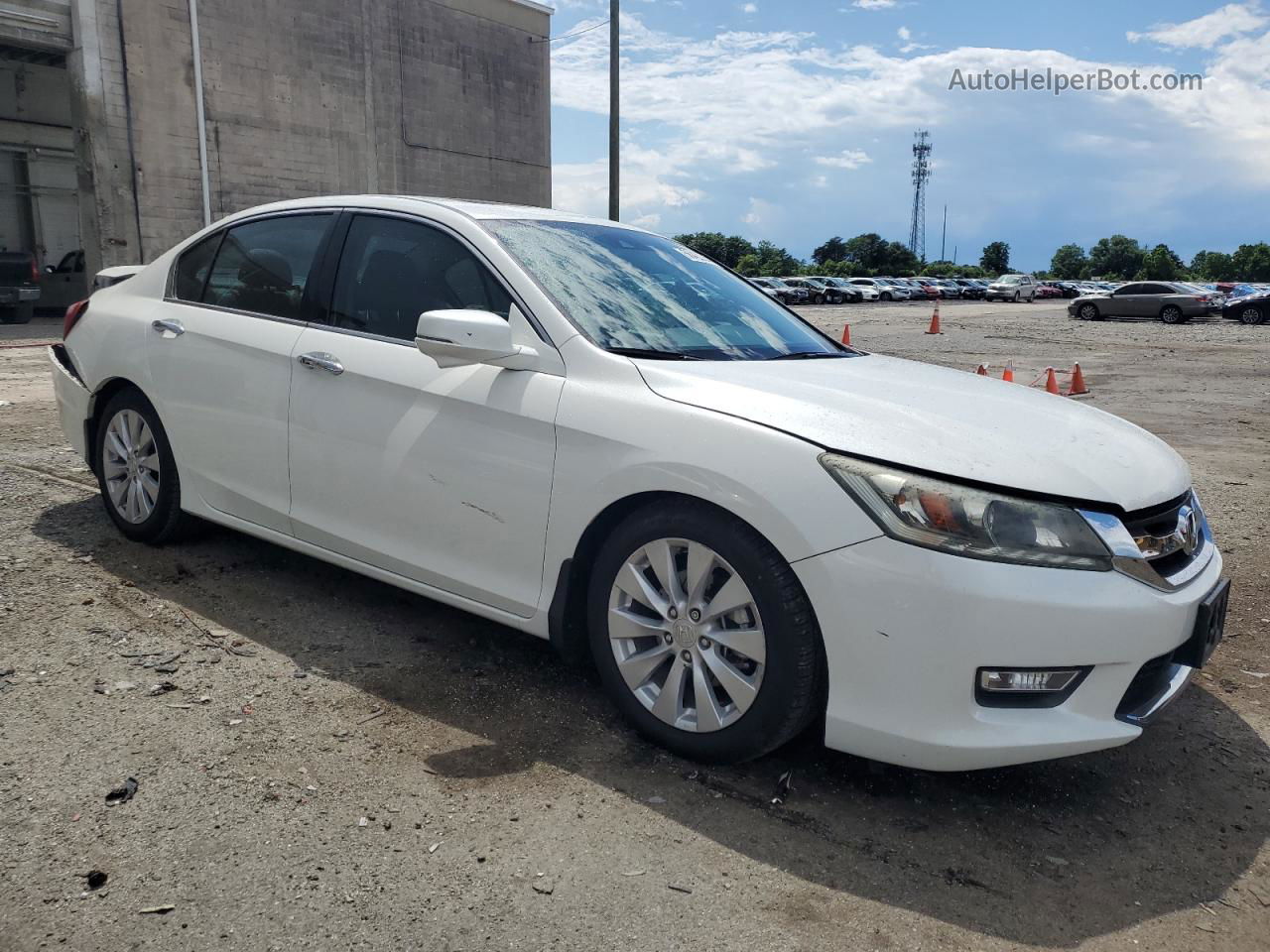 2014 Honda Accord Exl White vin: 1HGCR3F81EA036042