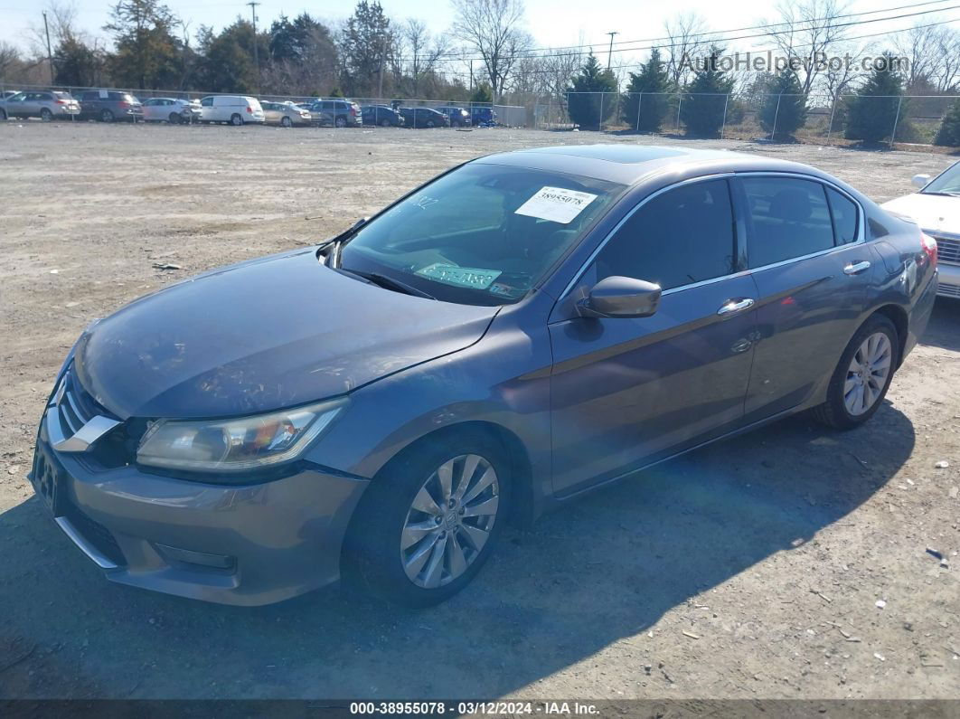 2014 Honda Accord Ex-l V-6 Gray vin: 1HGCR3F81EA041189