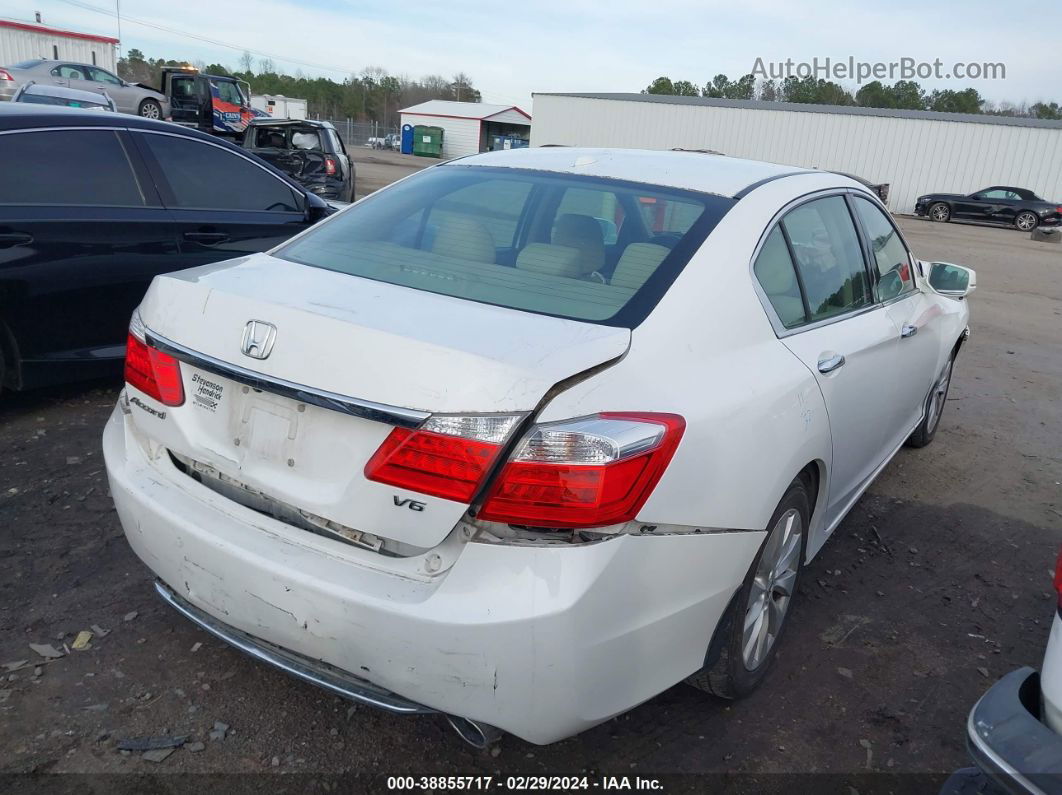 2015 Honda Accord Ex-l V-6 White vin: 1HGCR3F81FA027486