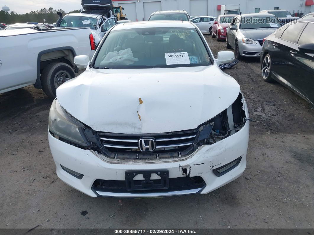 2015 Honda Accord Ex-l V-6 White vin: 1HGCR3F81FA027486