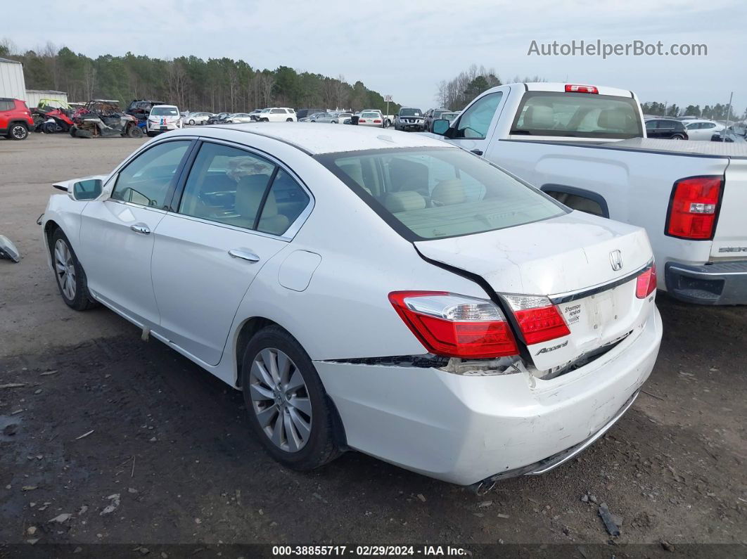 2015 Honda Accord Ex-l V-6 White vin: 1HGCR3F81FA027486