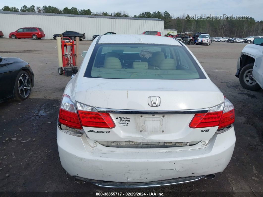 2015 Honda Accord Ex-l V-6 White vin: 1HGCR3F81FA027486