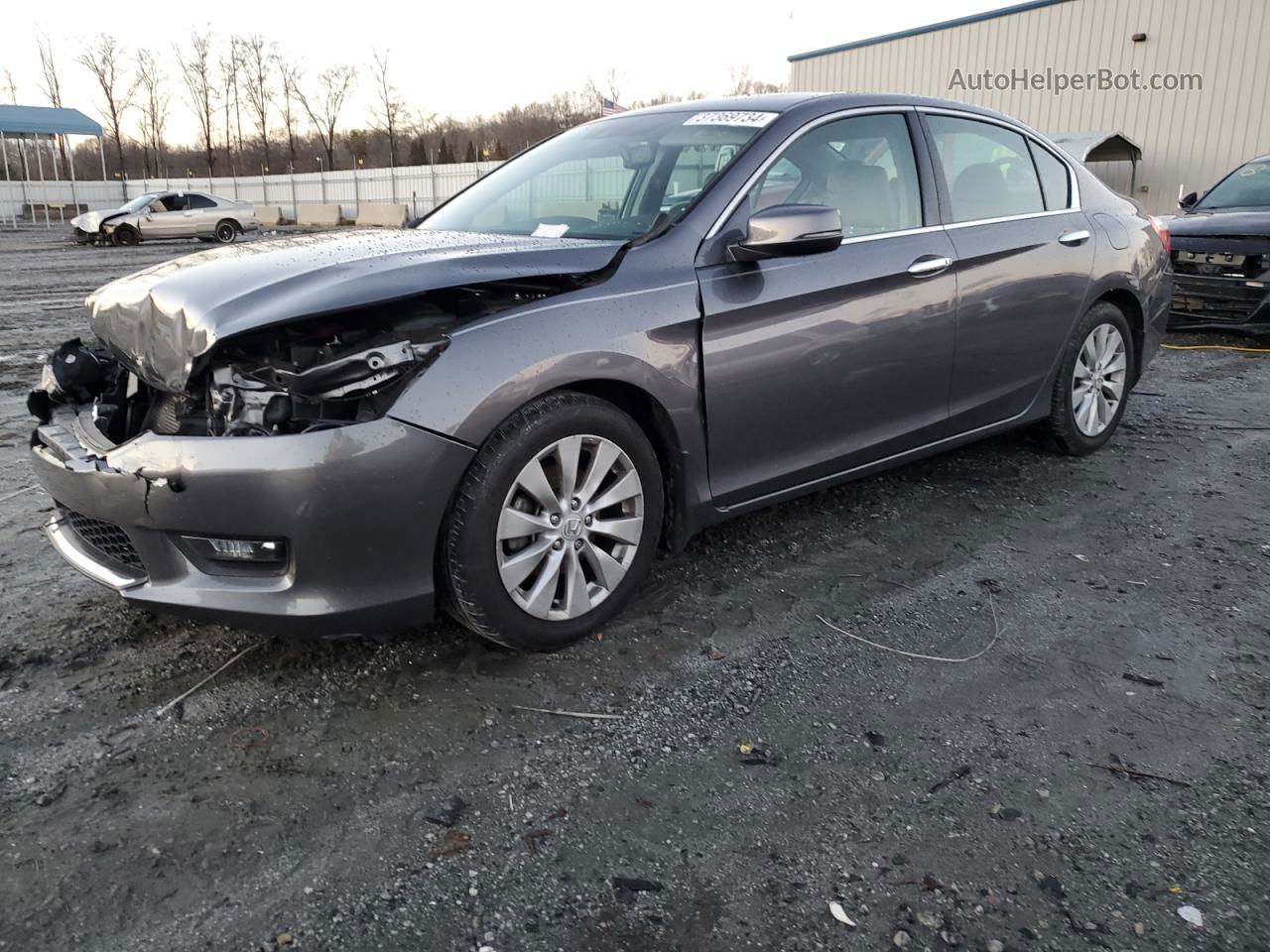 2014 Honda Accord Exl Серебряный vin: 1HGCR3F82EA014423