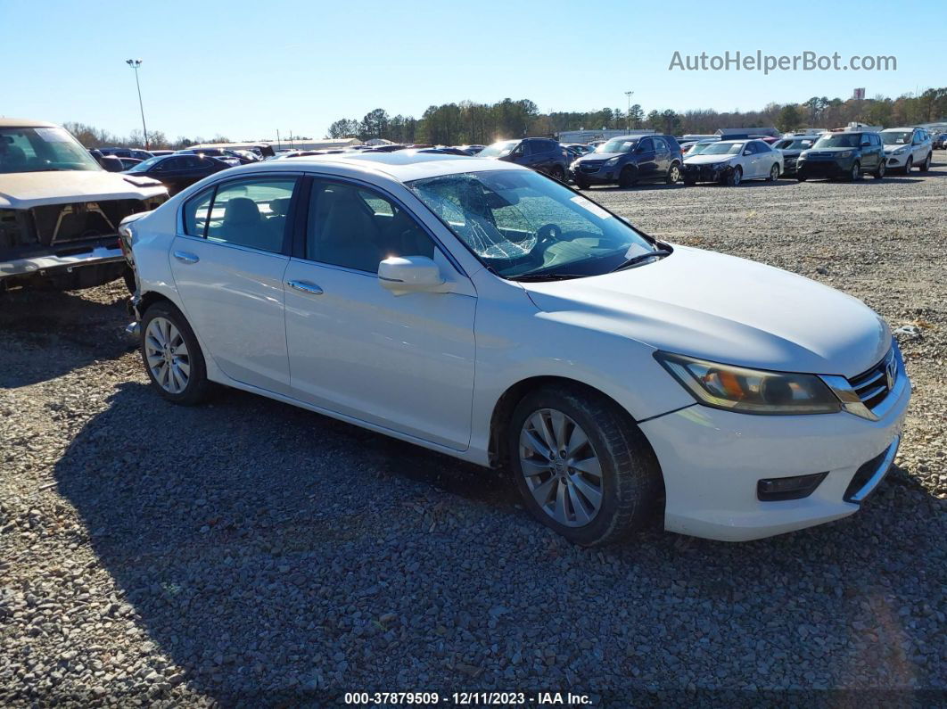 2015 Honda Accord Ex-l V-6 White vin: 1HGCR3F82FA006453