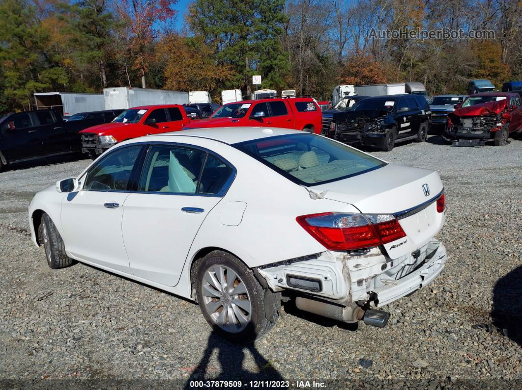 2015 Honda Accord Ex-l V-6 White vin: 1HGCR3F82FA006453