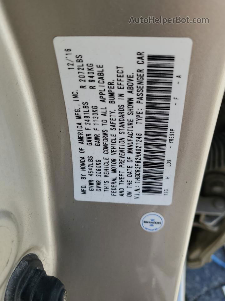 2017 Honda Accord Exl Gold vin: 1HGCR3F82HA021246