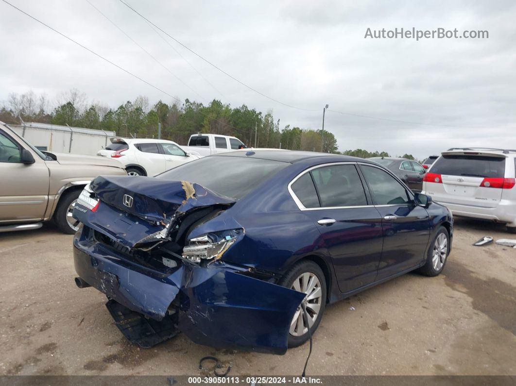 2014 Honda Accord Ex-l V-6 Blue vin: 1HGCR3F83EA017489