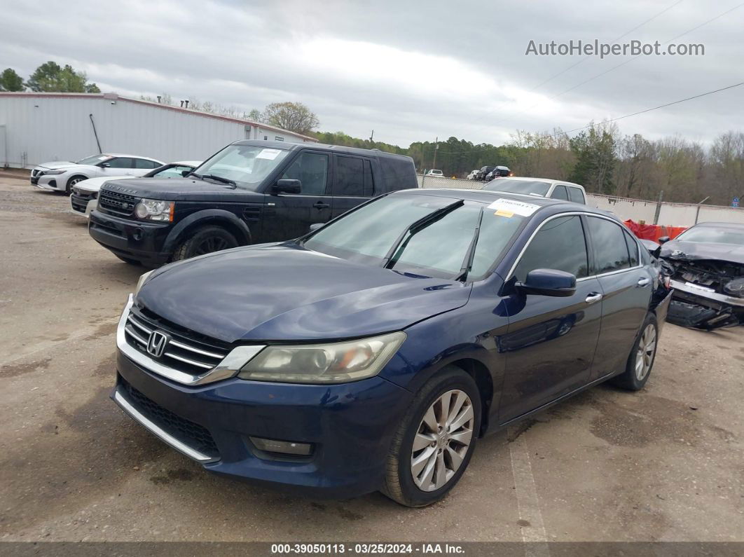 2014 Honda Accord Ex-l V-6 Blue vin: 1HGCR3F83EA017489