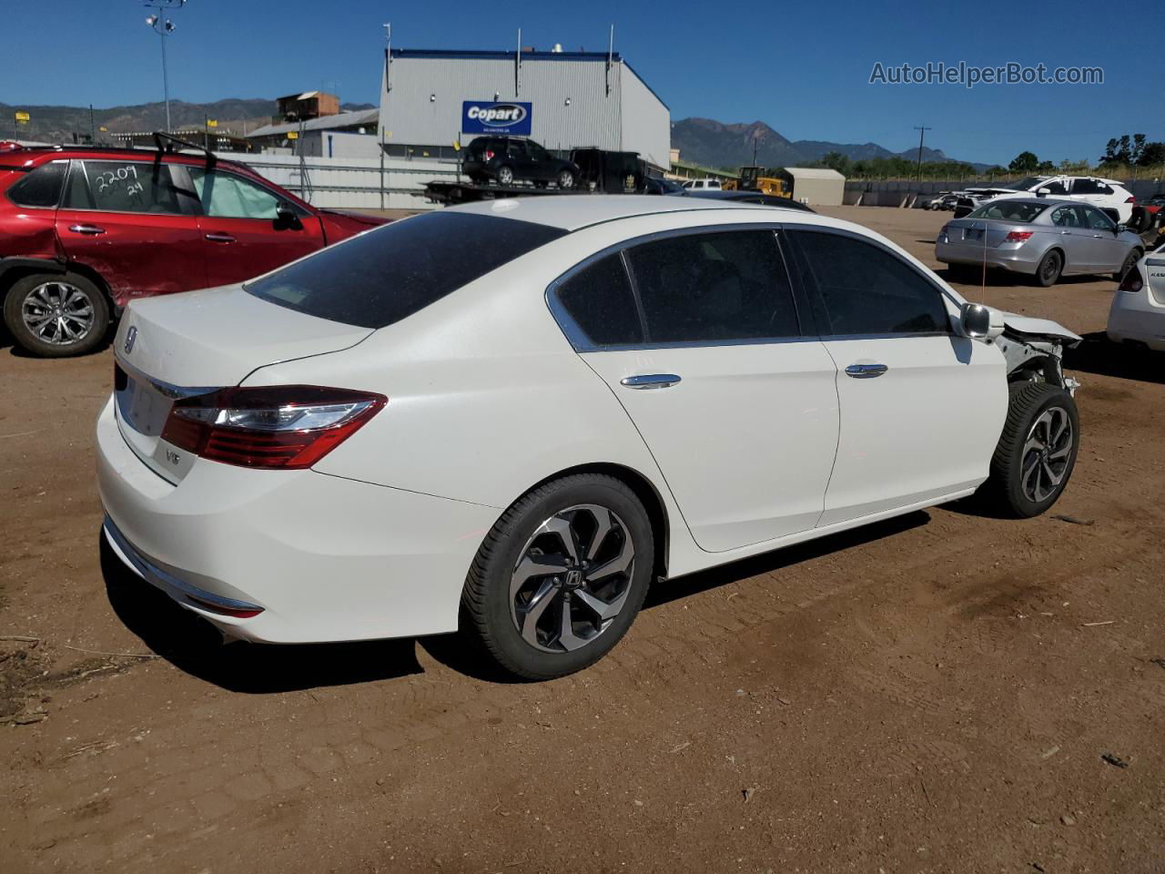 2016 Honda Accord Exl White vin: 1HGCR3F83GA009802