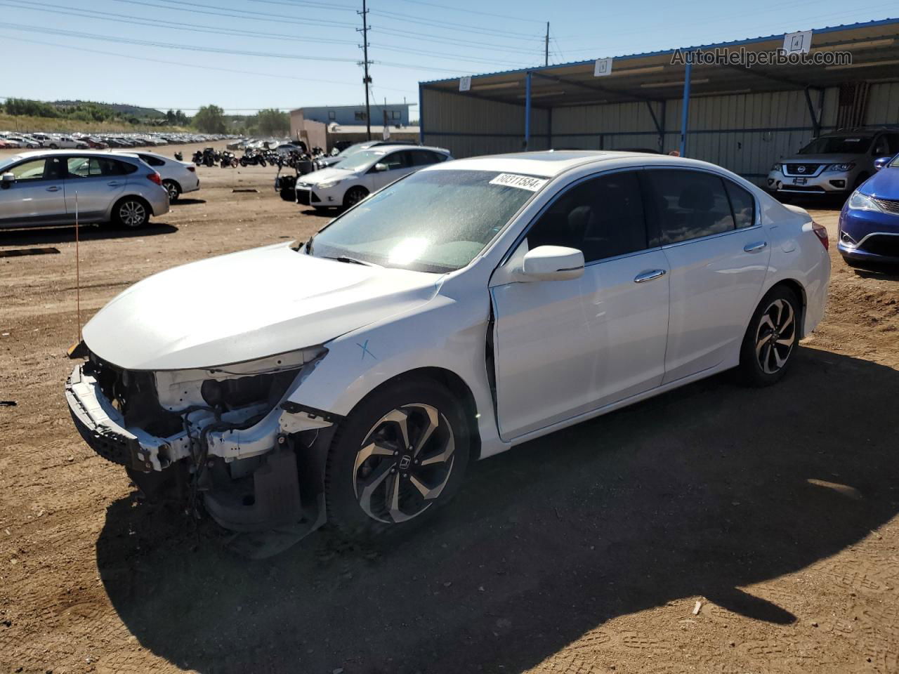 2016 Honda Accord Exl White vin: 1HGCR3F83GA009802