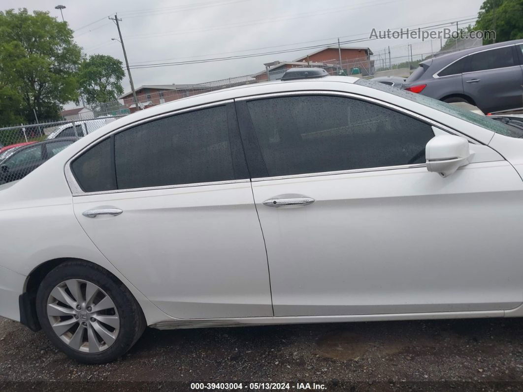 2014 Honda Accord Ex-l V-6 White vin: 1HGCR3F84EA001866