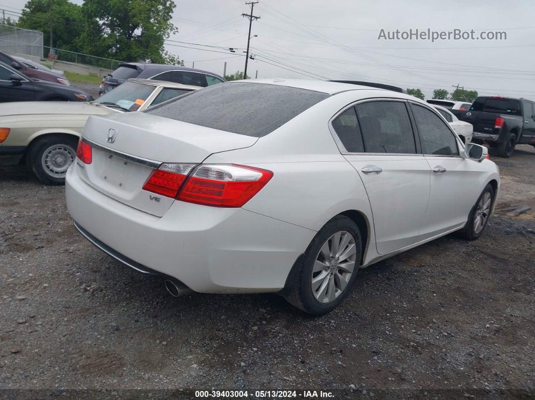 2014 Honda Accord Ex-l V-6 White vin: 1HGCR3F84EA001866