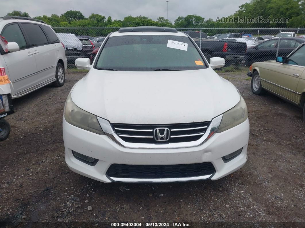 2014 Honda Accord Ex-l V-6 White vin: 1HGCR3F84EA001866