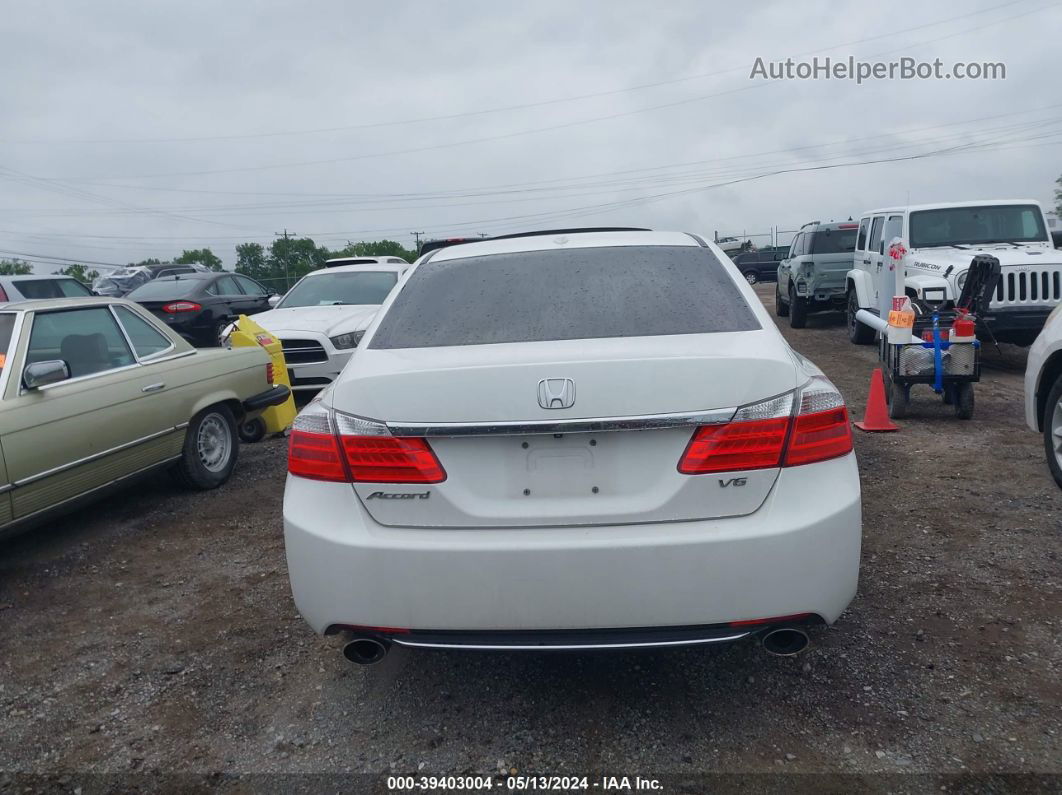 2014 Honda Accord Ex-l V-6 White vin: 1HGCR3F84EA001866