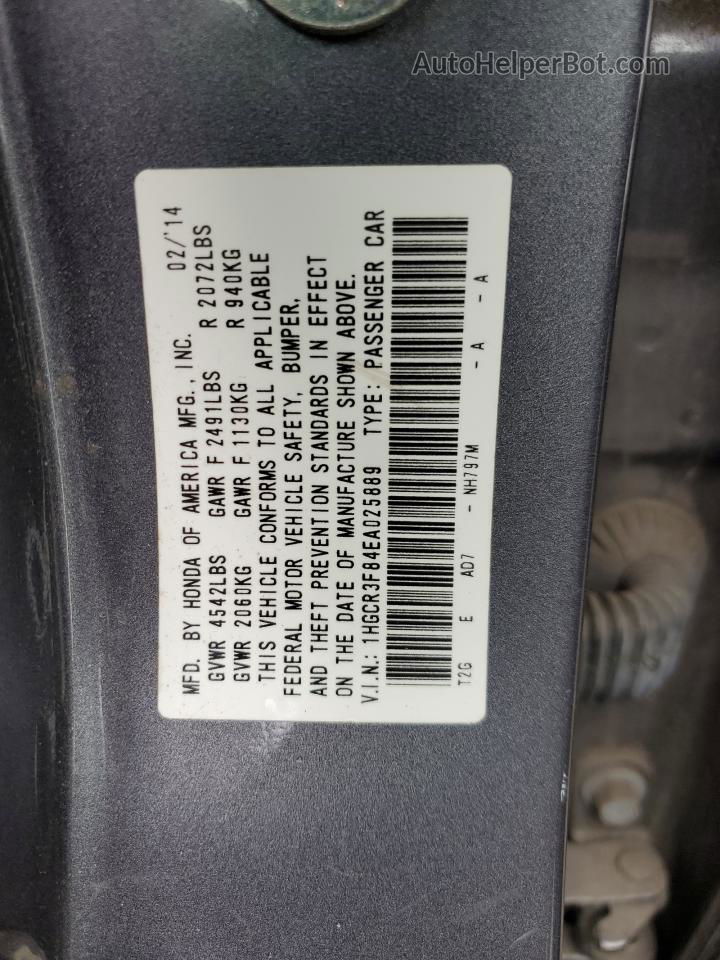 2014 Honda Accord Exl Gray vin: 1HGCR3F84EA025889