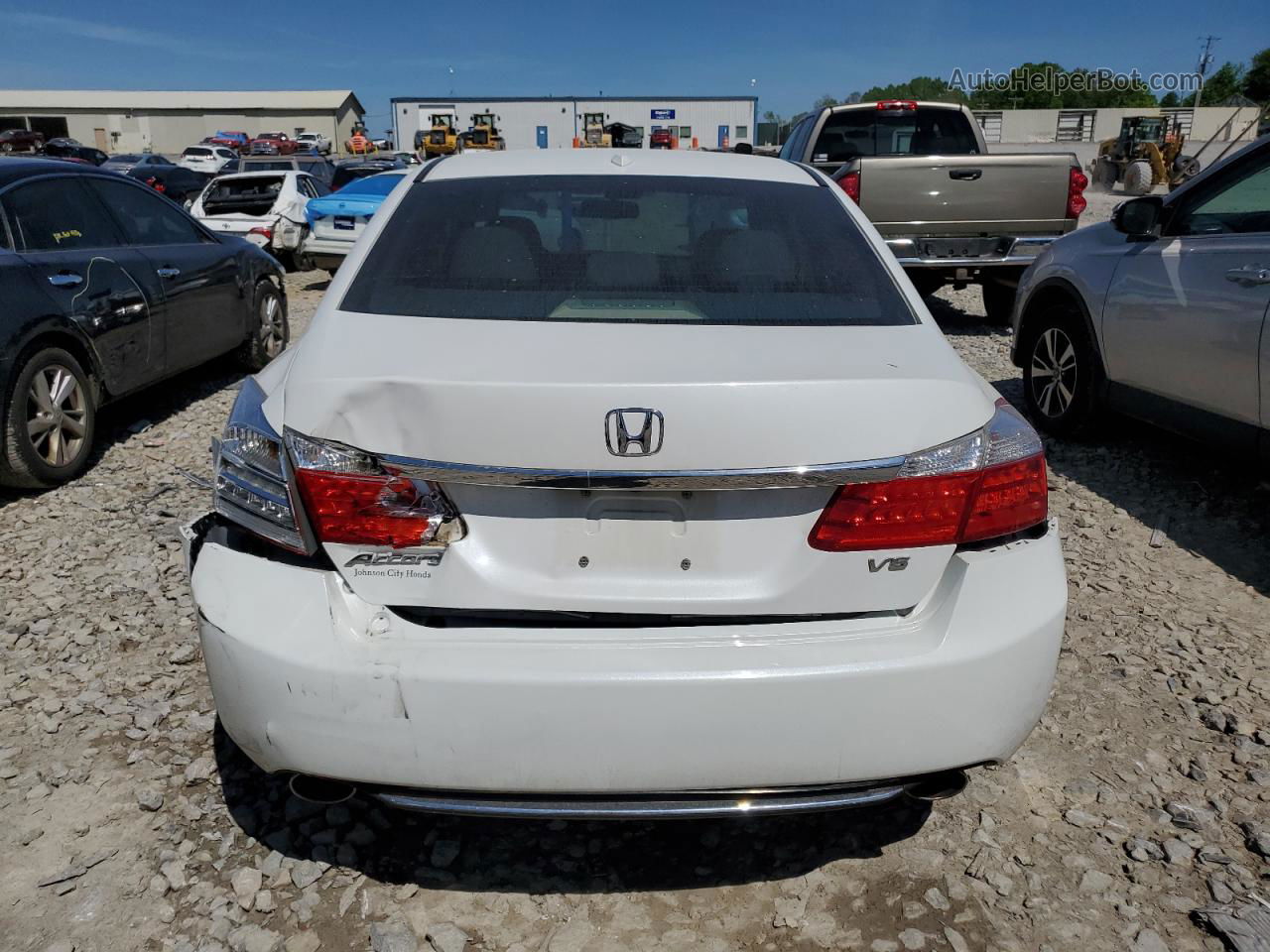 2014 Honda Accord Exl White vin: 1HGCR3F84EA037119