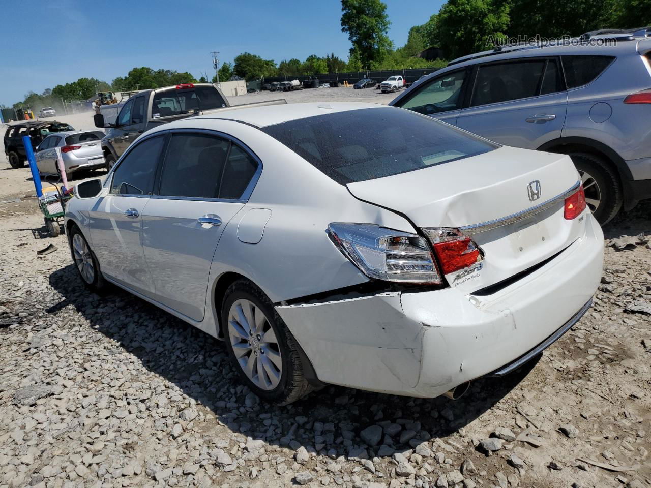 2014 Honda Accord Exl White vin: 1HGCR3F84EA037119