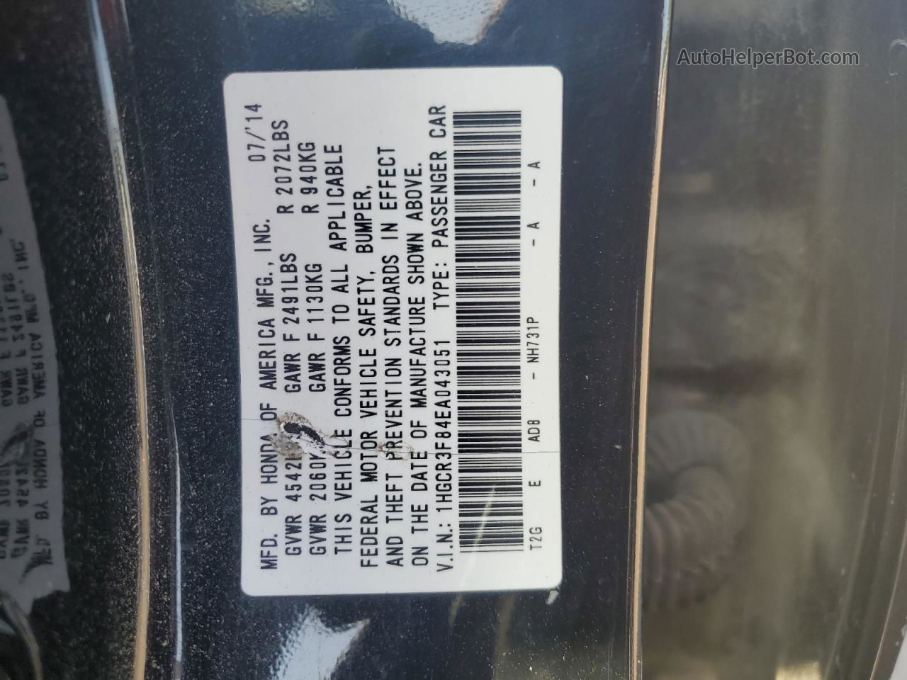 2014 Honda Accord Exl Black vin: 1HGCR3F84EA043051