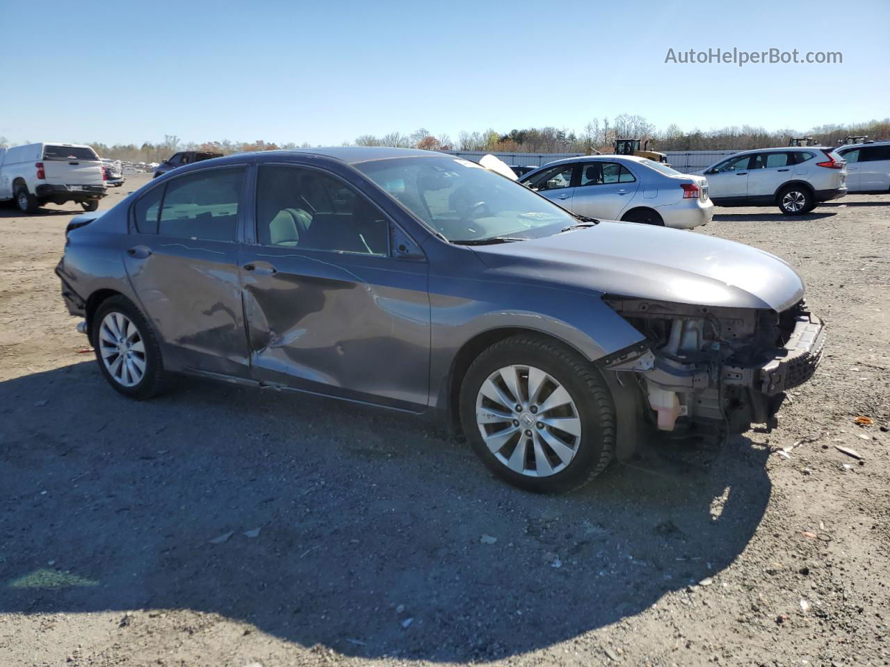 2014 Honda Accord Exl Gray vin: 1HGCR3F85EA018627