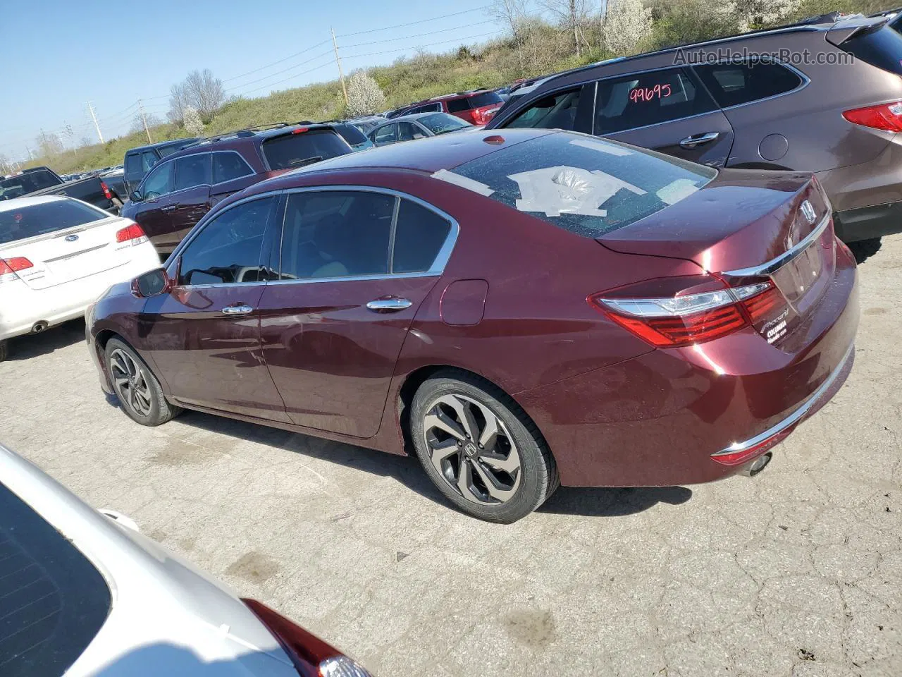 2017 Honda Accord Exl Burgundy vin: 1HGCR3F85HA016462