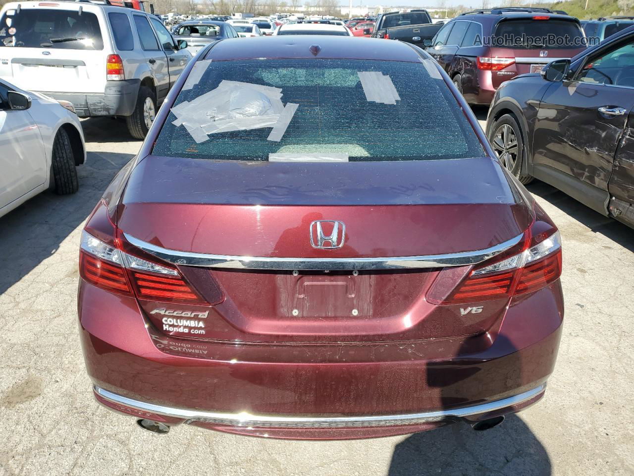 2017 Honda Accord Exl Burgundy vin: 1HGCR3F85HA016462