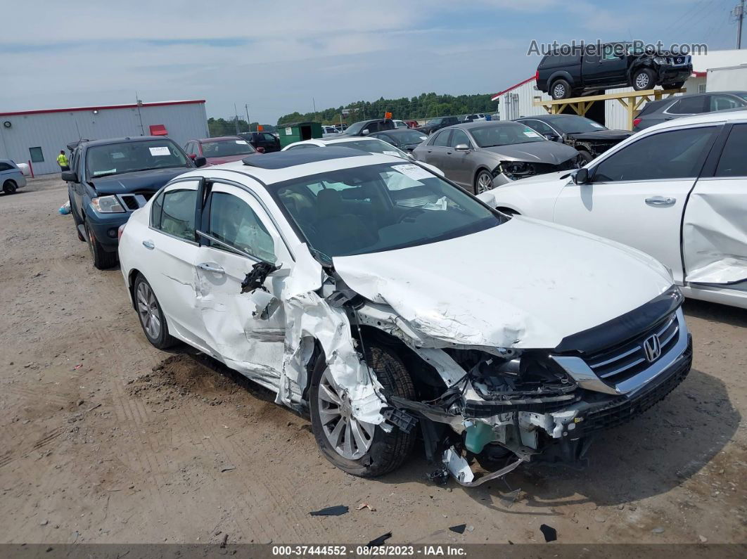 2015 Honda Accord Ex-l V-6 White vin: 1HGCR3F86FA010926