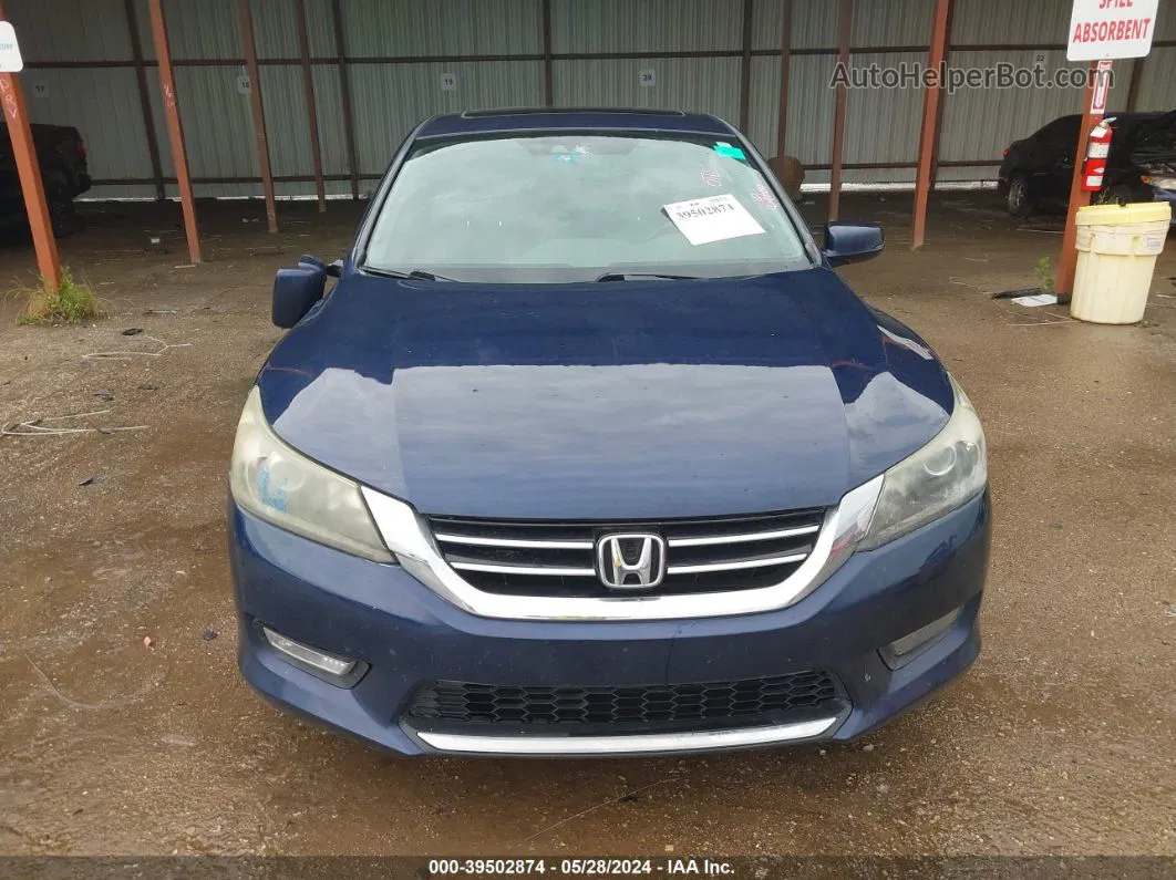 2014 Honda Accord Ex-l V-6 Blue vin: 1HGCR3F87EA009587