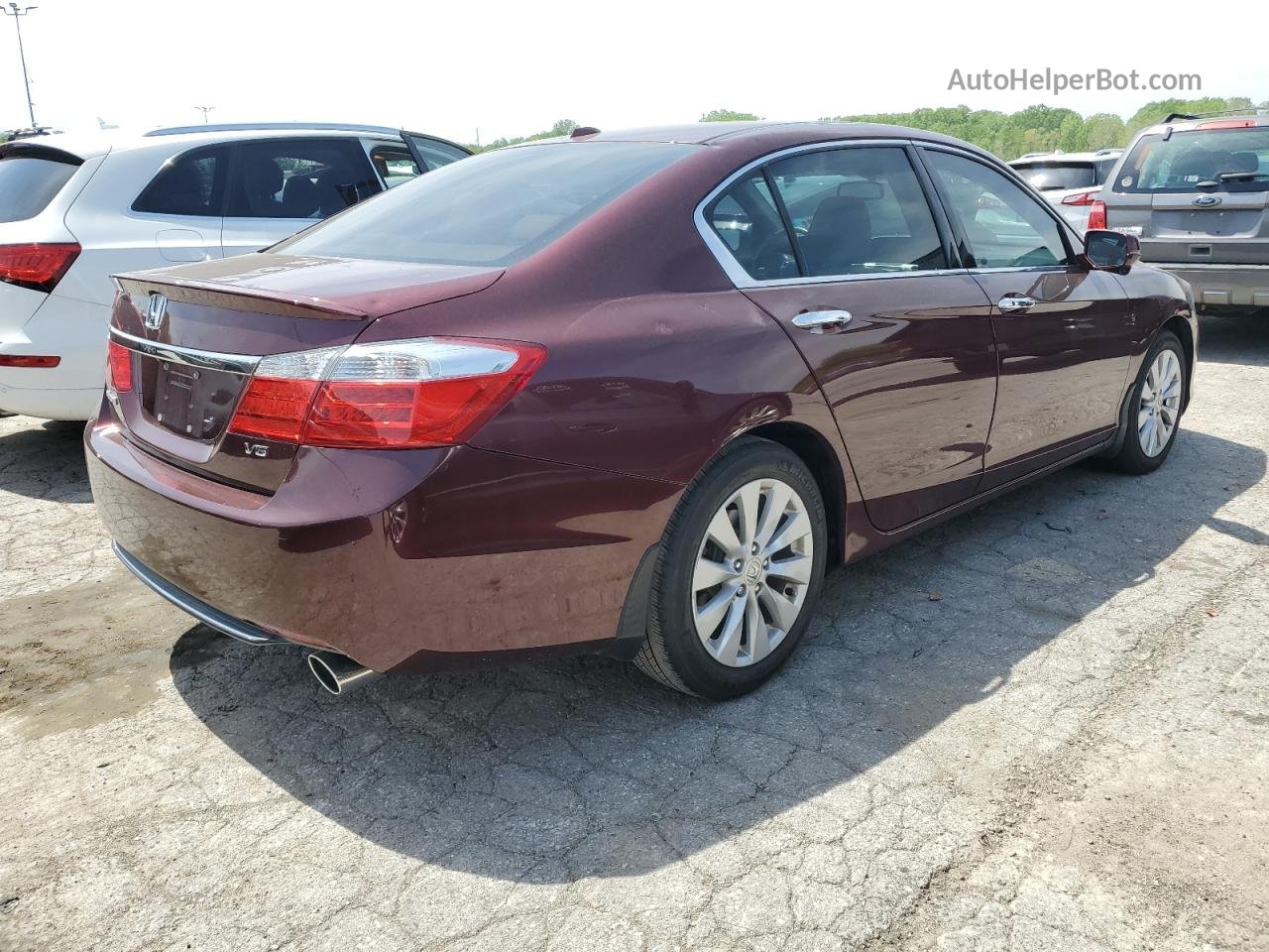 2014 Honda Accord Exl Burgundy vin: 1HGCR3F87EA016474