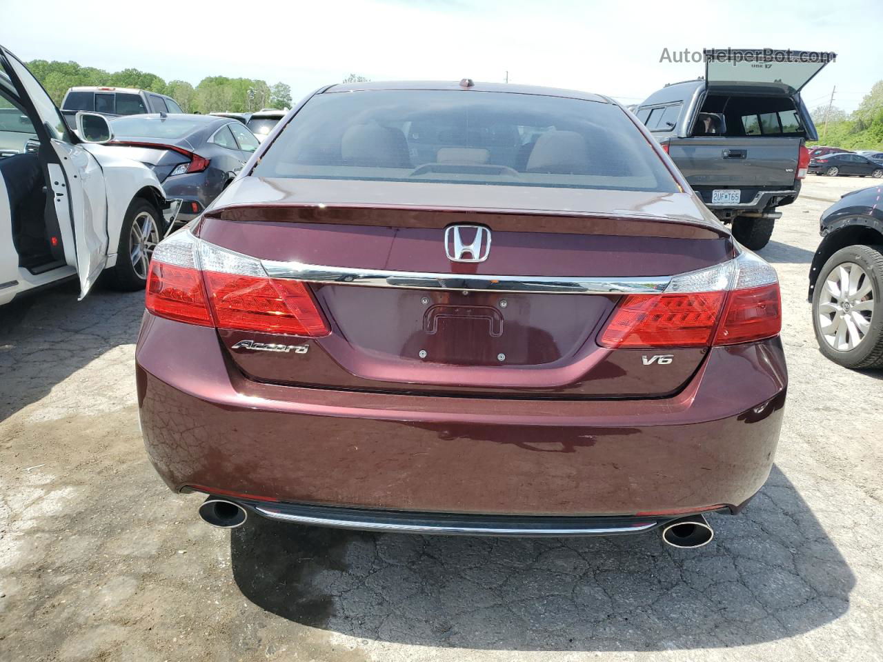 2014 Honda Accord Exl Burgundy vin: 1HGCR3F87EA016474