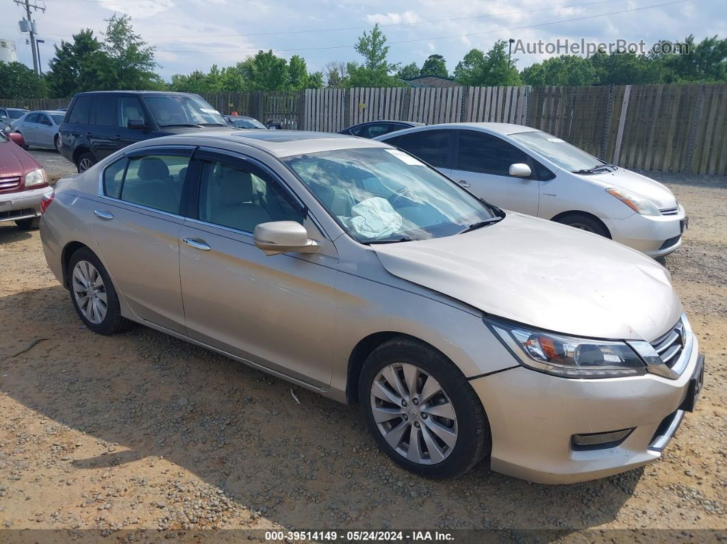 2014 Honda Accord Ex-l V-6 Beige vin: 1HGCR3F87EA021593