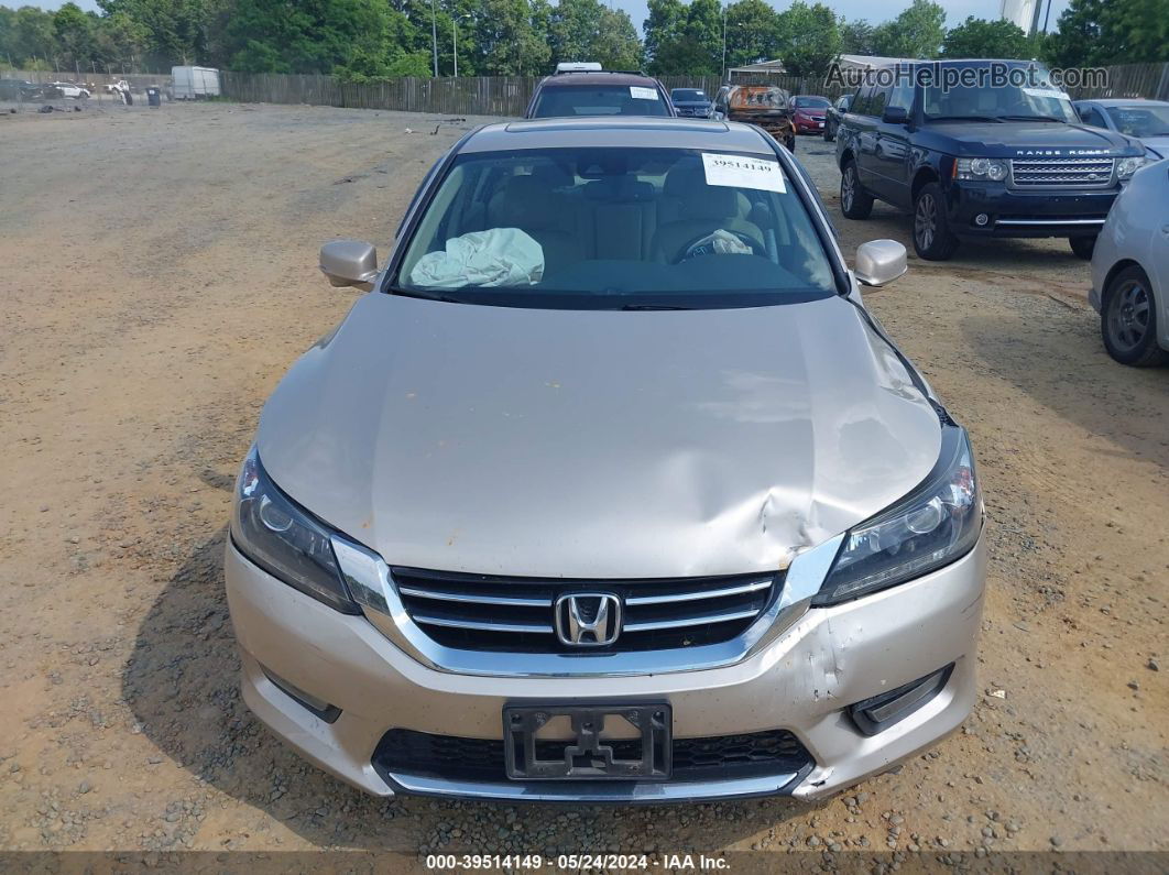 2014 Honda Accord Ex-l V-6 Beige vin: 1HGCR3F87EA021593